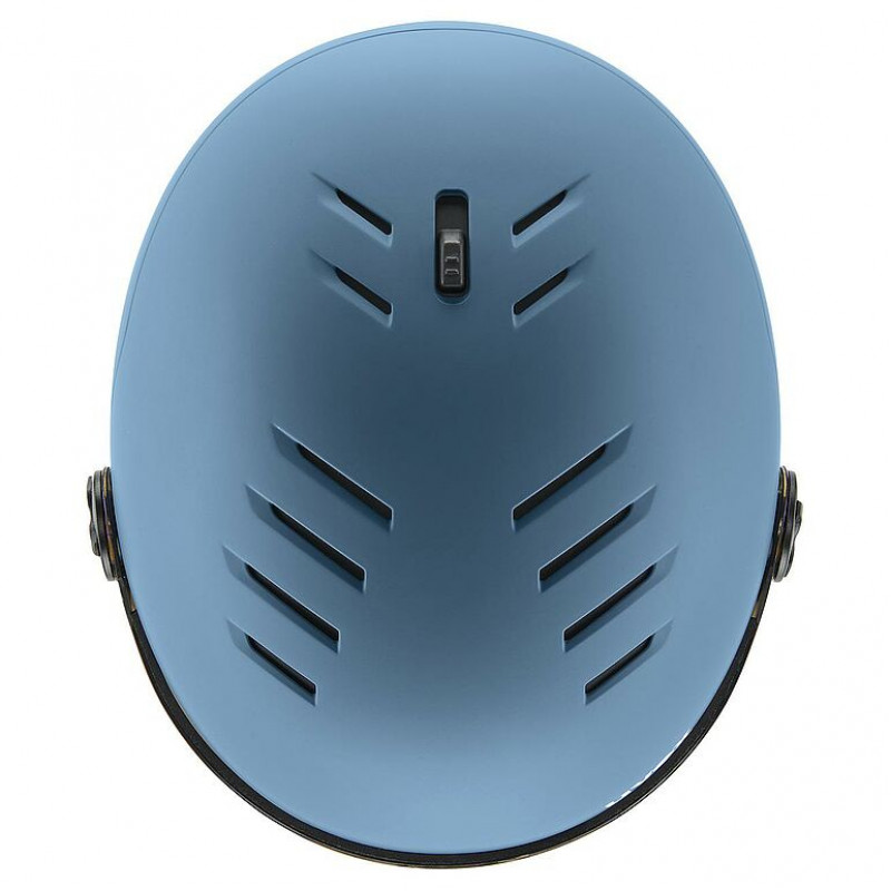 Capacete de esqui UVEX Wanted Visor, pedra/azul, 58-61
