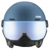 Capacete de esqui UVEX Wanted Visor, pedra/azul, 58-61