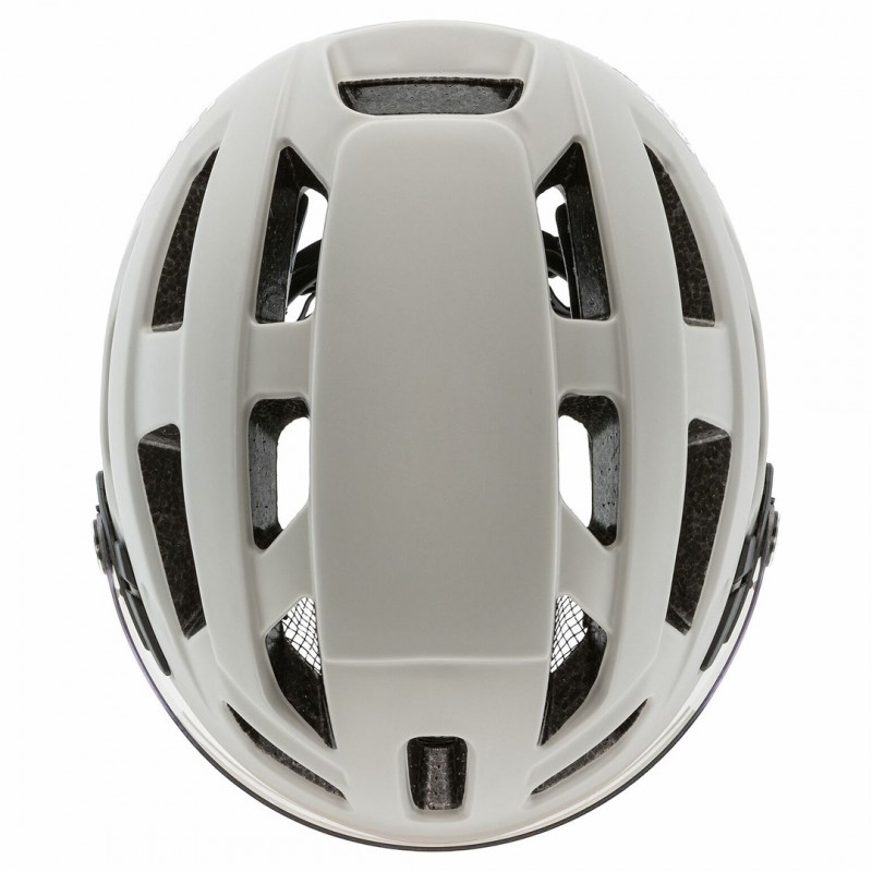 Capacete de bicicleta UVEX Finale Visor, branco/areia, 52-57