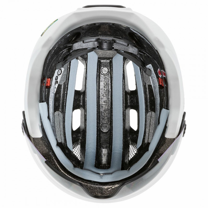 Capacete de bicicleta UVEX Finale Visor, branco/areia, 52-57