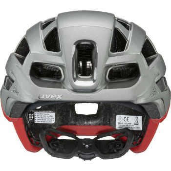 Capacete de bicicleta UVEX Finale Light 2.0, cinzento/vermelho, 52-57