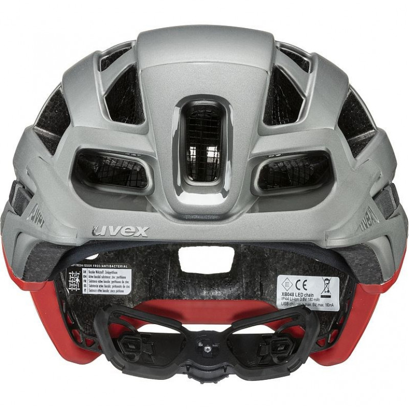 Capacete de bicicleta UVEX Finale Light 2.0, cinzento/vermelho, 52-57
