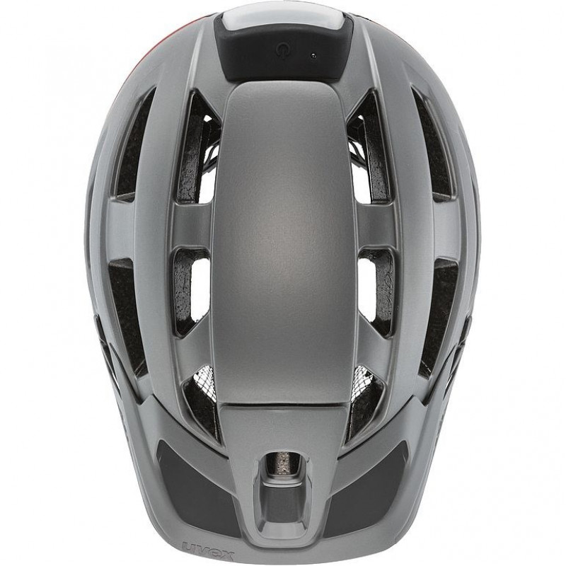 Capacete de bicicleta UVEX Finale Light 2.0, cinzento/vermelho, 52-57