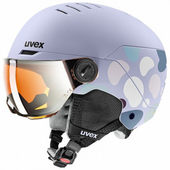 Capacete de esqui infantil UVEX Rocket jr. Visor 54-58, lavanda