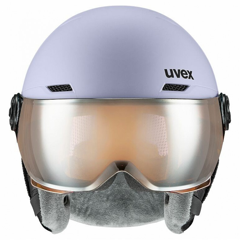 Capacete de esqui infantil UVEX Rocket jr. Visor 54-58, lavanda