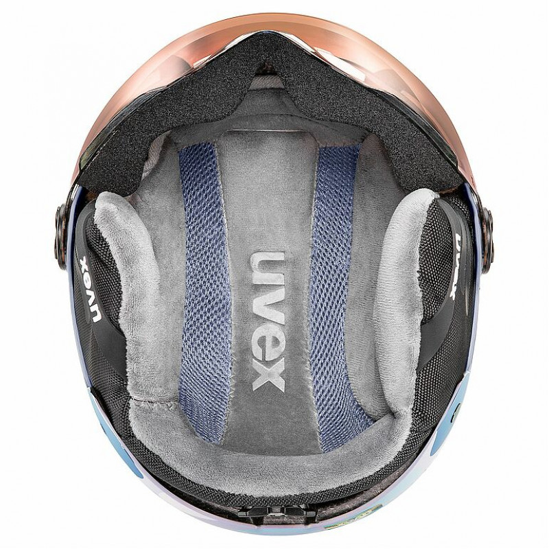 Capacete de esqui infantil UVEX Rocket jr. Visor 54-58, lavanda