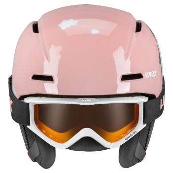 Conjunto de capacete de esqui para criança UVEX Viti 46-50, rosa