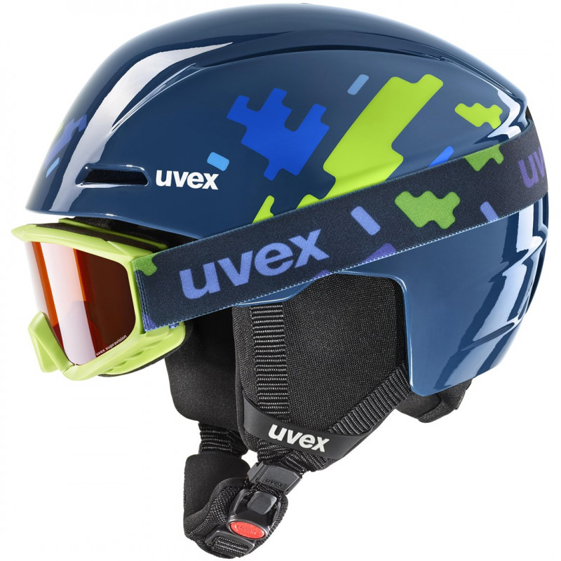 Conjunto de capacete de esqui para criança UVEX Viti, azul, 46-50 (56/S/317/11)