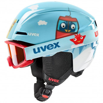 Conjunto de capacete de esqui para criança UVEX Viti, azul, 46-50 (56/S/317/10)