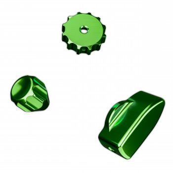 Conjunto de botões rotativos Ascher Racing Knob Kit Pro, Maniti Green