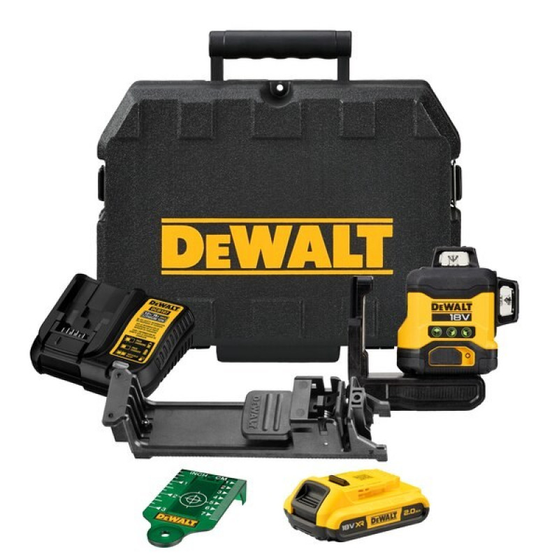 Laser de linhas cruzadas 3x360° DeWalt DCLE34031D1-QW, verde, 40 m, 18 V, bateria 2 Ah, mala TSTAK