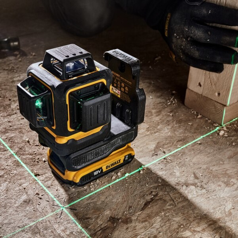 Laser de linhas cruzadas 3x360° DeWalt DCLE34031D1-QW, verde, 40 m, 18 V, bateria 2 Ah, mala TSTAK