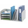 Paperflow sistema de arquivo S, 4 compartimentos, cinzento, poliestireno, 2 divisórias ajustáveis
