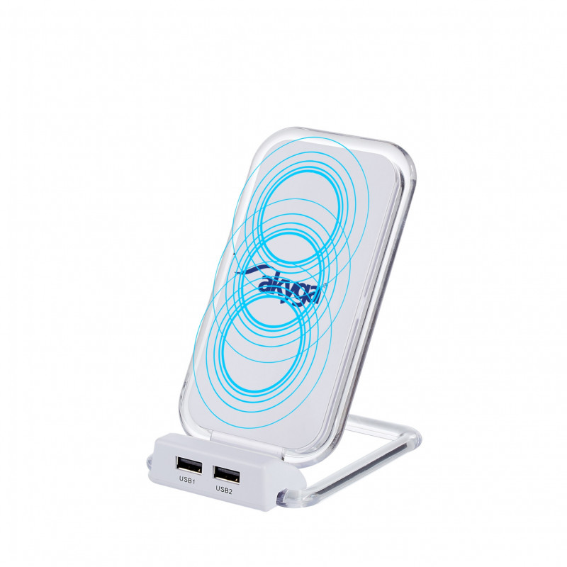 Carregador por indução QI Akyga AK-QI-03 5V máx. 1.5A 2 x USB 2.0