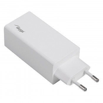 Carregador de parede Akyga AK-CH-20 100W USB-C USB-A PD GaN 5-20V / 1.5-5A branco