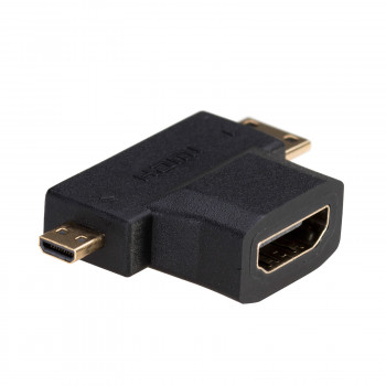 Adaptador Akyga AK-AD-23 HDMI (F) para Mini HDMI (M) / Micro HDMI (M), preto