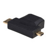 Adaptador Akyga AK-AD-23 HDMI (F) para Mini HDMI (M) / Micro HDMI (M), preto