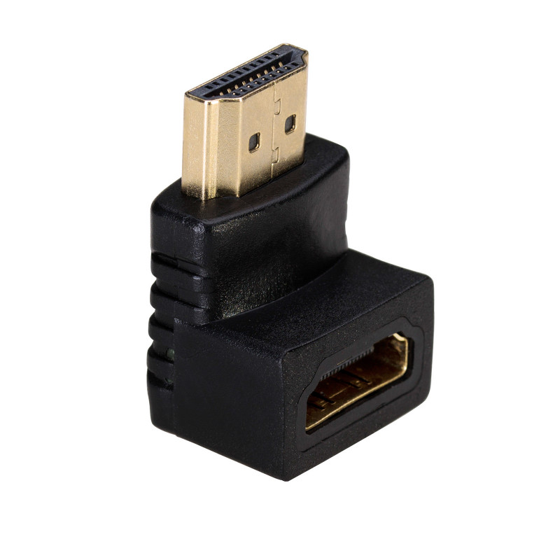 Adaptador Akyga AK-AD-01 HDMI macho para fêmea, 90° angulado para cima, preto