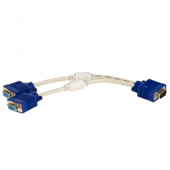 Cabo divisor Akyga AK-AD-20 VGA (M) para 2x VGA (F), 15 cm, branco