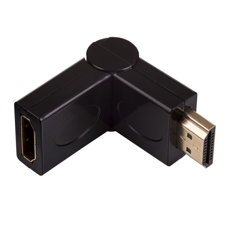 Adaptador angular rotativo 180° Akyga AK-AD-40 HDMI (M) para HDMI (F), preto