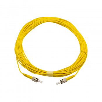 Cabo de patch de fibra ótica simplex monomodo Akyga AK-FC-03 ST para ST, 14 m, amarelo