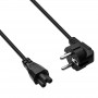 Cabo de alimentação para portátil Akyga AK-NB-01A CEE 7/7 para IEC C5 (trevo), 3x 0,5 mm², 1,5 m, preto
