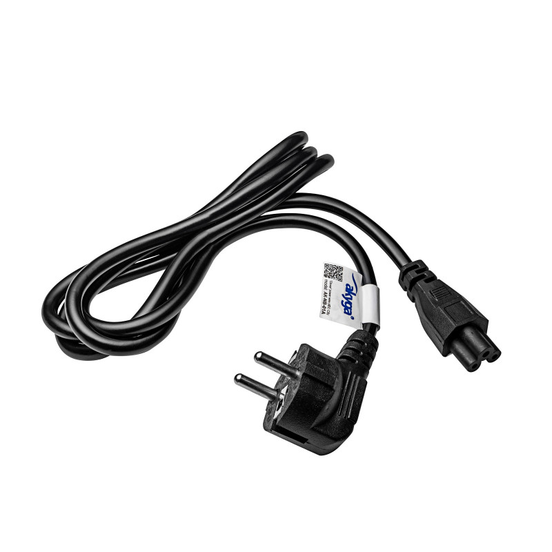Cabo de alimentação para portátil Akyga AK-NB-01A CEE 7/7 para IEC C5 (trevo), 3x 0,5 mm², 1,5 m, preto