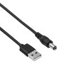 Cabo de alimentação Akyga AK-DC-01 ficha USB-A para ficha DC 5,5 x 2,1 mm, 0,8 m, preto