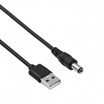 Cabo de alimentação Akyga AK-DC-01 ficha USB-A para ficha DC 5,5 x 2,1 mm, 0,8 m, preto