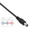 Cabo de alimentação Akyga AK-DC-01 ficha USB-A para ficha DC 5,5 x 2,1 mm, 0,8 m, preto