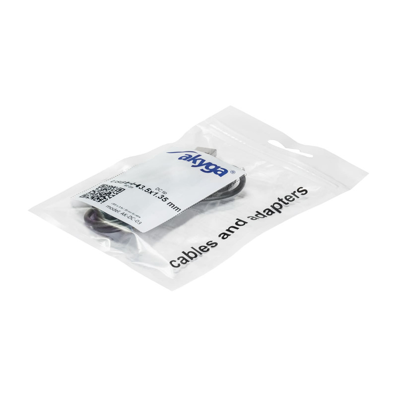 Cabo de alimentação Akyga AK-DC-03 ficha USB-A para ficha DC 3,5 x 1,35 mm, 0,8 m, preto