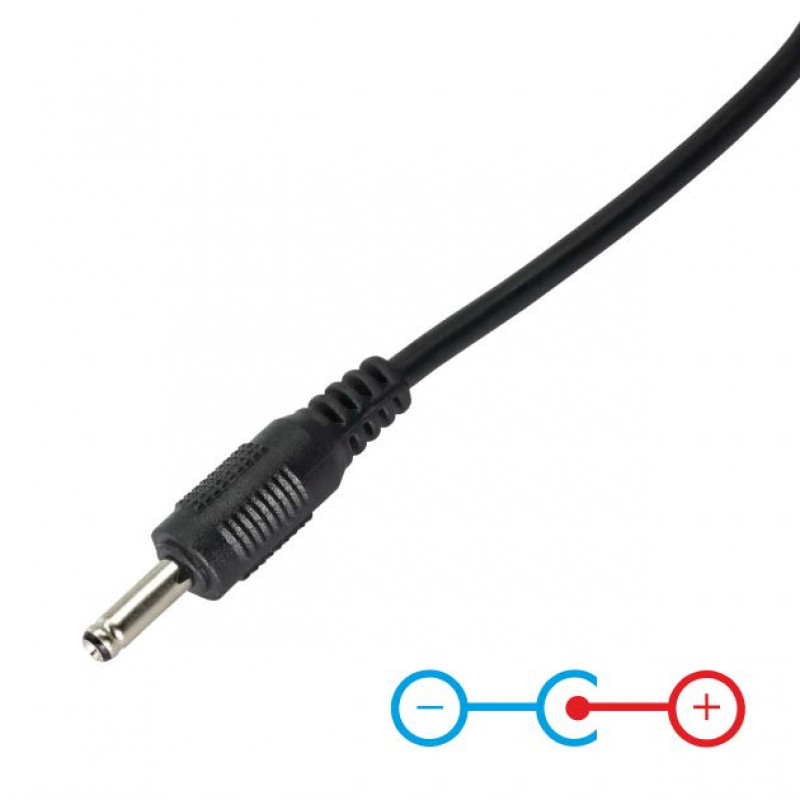 Cabo de alimentação Akyga AK-DC-03 ficha USB-A para ficha DC 3,5 x 1,35 mm, 0,8 m, preto