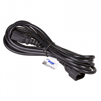 Cabo de extensão de alimentação Akyga AK-PC-11A IEC C14 para IEC C13, CCA 3x0,5 mm², 5 m, preto