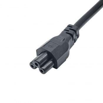 Cabo de alimentação para portátil Akyga AK-NB-08A CEE 7/7 para IEC C5, CCA 3x0,5 mm², 1 m, preto