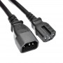 Cabo de extensão de alimentação para servidor Akyga AK-UP-05 IEC C14 para IEC C15, cobre 3x1 mm², 1 m, preto