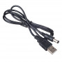 Cabo de alimentação Akyga AK-DC-04 ficha USB-A para ficha DC 5,5 x 2,5 mm, 0,8 m, preto
