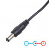 Cabo de alimentação Akyga AK-DC-04 ficha USB-A para ficha DC 5,5 x 2,5 mm, 0,8 m, preto