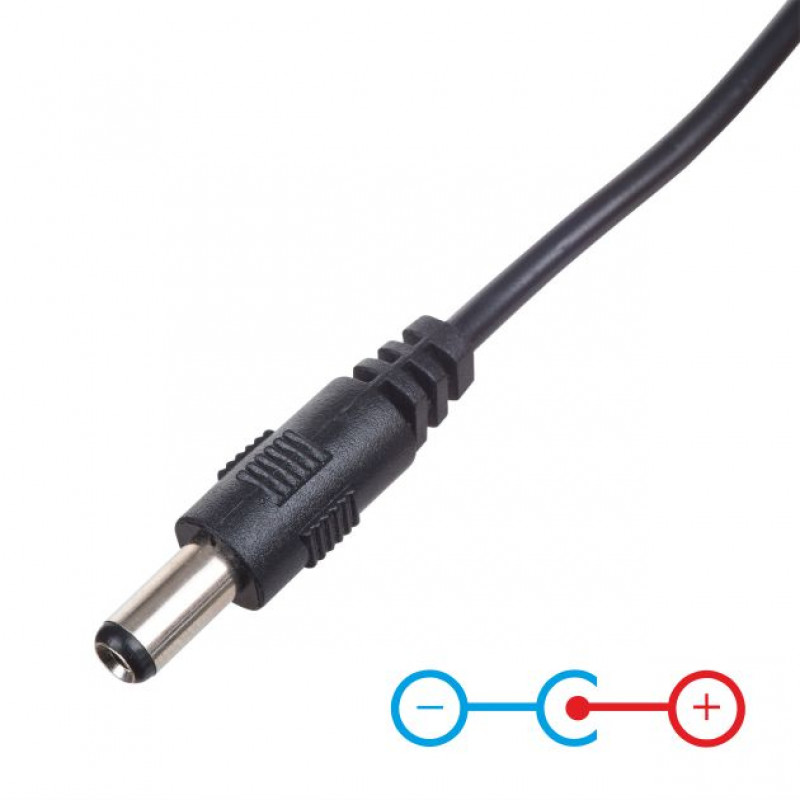 Cabo de alimentação Akyga AK-DC-04 ficha USB-A para ficha DC 5,5 x 2,5 mm, 0,8 m, preto