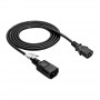 Cabo de extensão de alimentação Akyga AK-PC-03C IEC C14 para IEC C13, cobre 3x0,75 mm², 1,8 m, preto