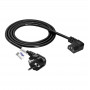 Cabo de alimentação Akyga AK-PC-02C CEE 7/7 para IEC C13 curvado 90°, cobre 3x0,75 mm², 1,5 m, preto