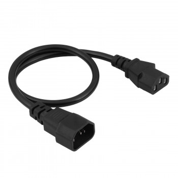 Cabo de extensão de alimentação Akyga AK-PC-14A IEC C14 para IEC C13, 3x 0,5 mm², 0,5 m, preto