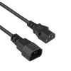 Cabo de extensão de alimentação Akyga AK-PC-14A IEC C14 para IEC C13, 3x 0,5 mm², 0,5 m, preto