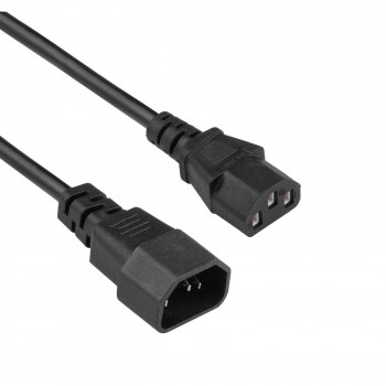 Cabo de extensão de alimentação Akyga AK-PC-14A IEC C14 para IEC C13, 3x 0,5 mm², 0,5 m, preto