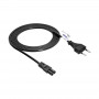 Cabo de alimentação Akyga AK-RD-02C ficha euro (CEE 7/16) para IEC C7, 2x 0,5 mm² cobre, 3 m, preto