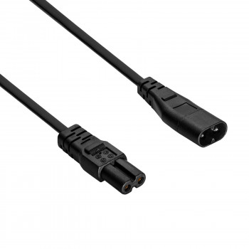 Cabo de extensão de alimentação Akyga AK-RD-08A IEC C8 para IEC C7, 2x 0,5 mm², 1,5 m, preto
