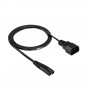 Cabo de alimentação Akyga AK-PC-15A IEC C14 para IEC C7, 2x 0,5 mm², 1,5 m, preto