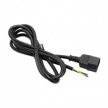 Cabo de alimentação Akyga AK-OT-09C IEC C14 com extremidade aberta, 3x 1 mm² cobre, 1,8 m, preto
