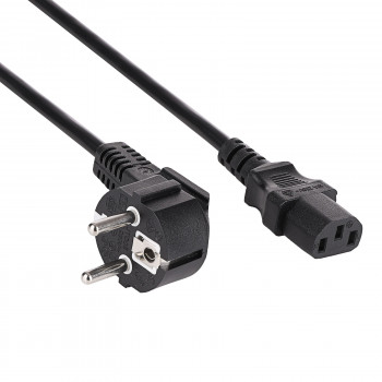 Cabo de alimentação Akyga AK-PC-01S CEE 7/7 (Schuko) para IEC C13, 3x 1,5 mm² cobre, 1,5 m, preto