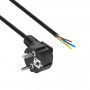 Cabo de alimentação Akyga AK-OT-01S CEE 7/7 com extremidade aberta, 3x 1,5 mm² cobre, 1,5 m, preto
