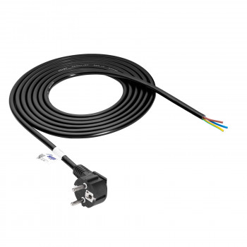 Cabo de alimentação Akyga AK-OT-01S CEE 7/7 com extremidade aberta, 3x 1,5 mm² cobre, 1,5 m, preto